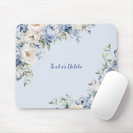 ほこりっぽい青い水色のアイボリーの花離れの花 マウスパッド (マウス)