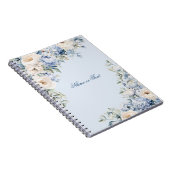 ほこりっぽい青い水色のアイボリーの離れ花の素朴 ノートブック (右側)