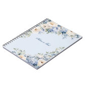 ほこりっぽい青い水色のアイボリーの離れ花の素朴 ノートブック (左側)