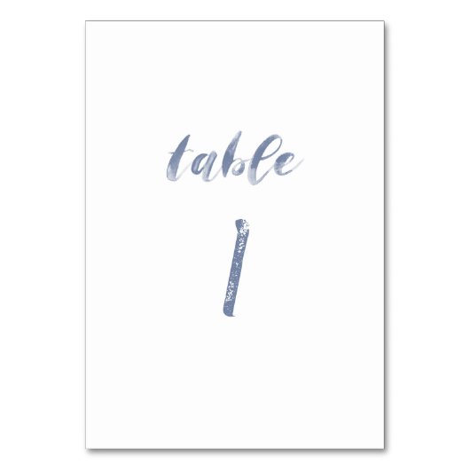 ほこりっぽい青い水色のテーブル番号 テーブルナンバー (正面)