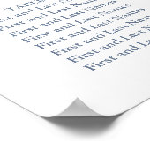 ほこりっぽい青い水色のバラシーティングチャート ポスター (角)