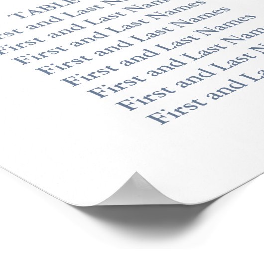 ほこりっぽい青い水色のバラシーティングチャート ポスター (角)