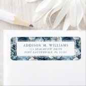 ほこりっぽい青い水色のバラパターン ラベル (インサイチュ)