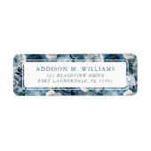 ほこりっぽい青い水色のバラパターン ラベル (正面)