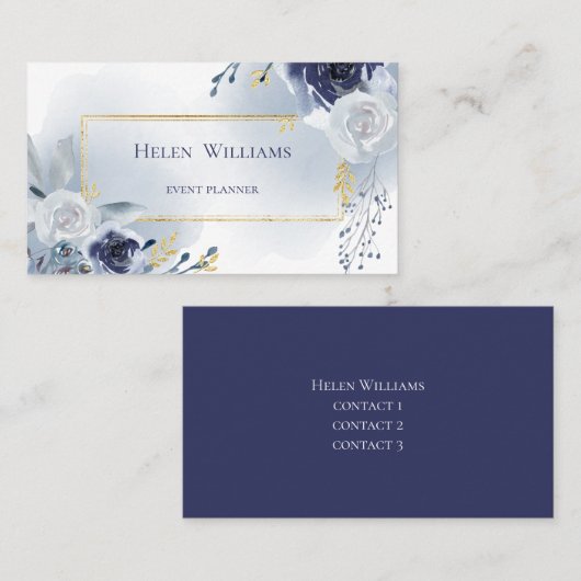 ほこりっぽい青い水色のバラ 名刺 (正面/裏面)