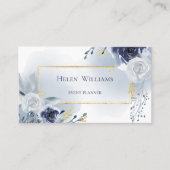 ほこりっぽい青い水色のバラ 名刺 (正面)