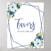 ほこりっぽい青い水色のフローラの好意サイン ポスター (正面)