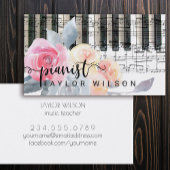 ほこりっぽい青い水色のフローラピアニストの脚本 名刺