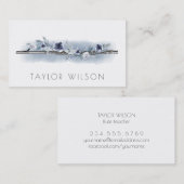 ほこりっぽい青い水色のフローラフルート先生 名刺 (正面/裏面)