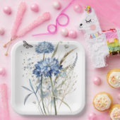 ほこりっぽい青い水色のフローラ ペーパープレート (パーティー)