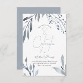 ほこりっぽい青い水色の紅葉の確認 招待状 (正面/裏面)