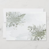 ほこりっぽい青い水色の緑のユーカリ 招待状 (裏面)