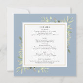 ほこりっぽい青い水色の緑結婚が 招待状 (裏面)