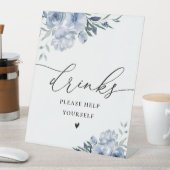 ほこりっぽい青い水色の花の看板 台座サイン (インサイチュ)