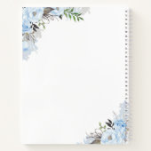 ほこりっぽい青い水色の花エレガントな結婚計画 ノートブック (裏面)