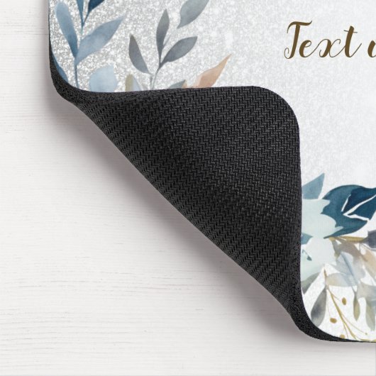 ほこりっぽい青い水色の花シルバーエレガント マウスパッド (コーナー)