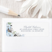 ほこりっぽい青い水色の花ロマン結婚ティック ラベル (インサイチュ)