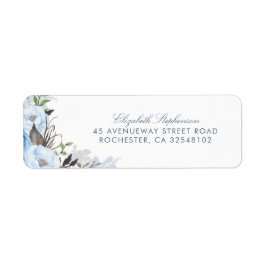 ほこりっぽい青い水色の花ロマン結婚ティック ラベル