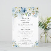 ほこりっぽい青い水色の花結婚のメニュー (スタンド正面)
