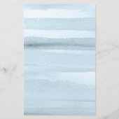 ほこりっぽい青い水色の花結婚のメニュー (裏面)