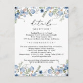 ほこりっぽい青い水色の花結婚の詳細 エンクロージャーカード (正面)