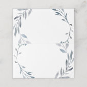 ほこりっぽい青い水色の葉のリース プレイスカード (外部開封)