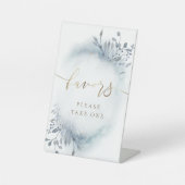 ほこりっぽい青い水色の葉は葉を好む 台座サイン (正面)