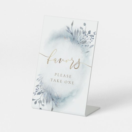 ほこりっぽい青い水色の葉は葉を好む 台座サイン (正面)