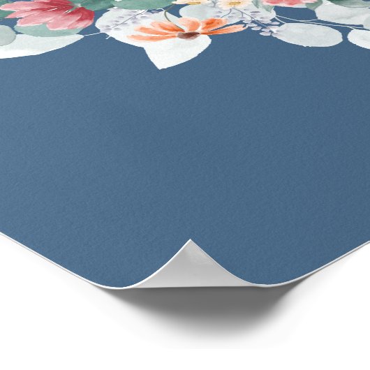 ほこりっぽい青い水色の野草の赤ちゃんシャワー ポスター (角)