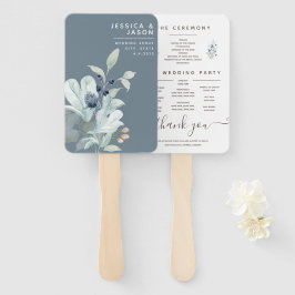 ほこりっぽい青い水色フローラプログラムファン ハンドファン