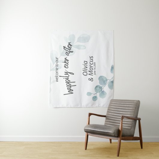 ほこりっぽい青い水色ユーカリ結婚の支柱 タペストリー (インサイチュ)