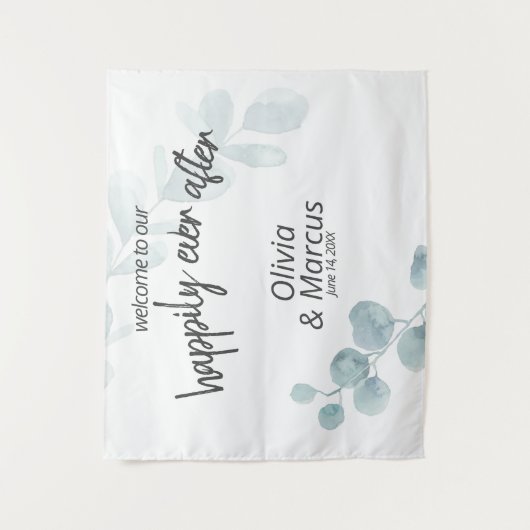 ほこりっぽい青い水色ユーカリ結婚の支柱 タペストリー (正面)