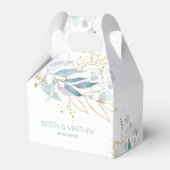 ほこりっぽい青い水色金ゴールドアクセン結婚ト フェイバーボックス (正面サイド)