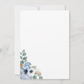 ほこりっぽい青い水色 招待状 (裏面)