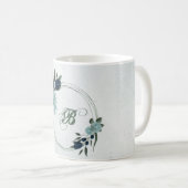 ほこりっぽい青い海軍の花の植物学 コーヒーマグカップ (正面右)