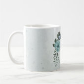ほこりっぽい青い海軍の花の植物学 コーヒーマグカップ (左)