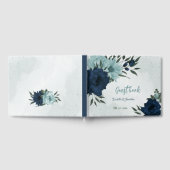 ほこりっぽい青い海軍の花結婚植物学 ゲストブック (全面)