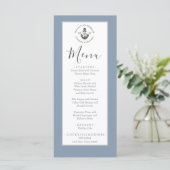 ほこりっぽい青い灰色の航海のテーマ結婚ズ メニュー (スタンド正面)