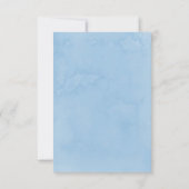 ほこりっぽい青い牡丹の男の子の赤ちゃんシャワー サンキューカード (裏面)