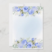 ほこりっぽい青い牡丹の花の花嫁の昼食会 招待状 (裏面)