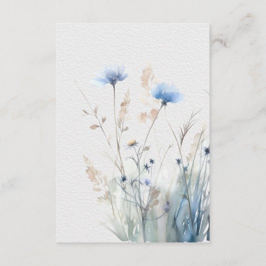 ほこりっぽい青い牧草地ワイルドフラワーモダン詳細 エンクロージャーカード (裏面)