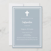 ほこりっぽい青い男の子の確認 招待状 (正面)