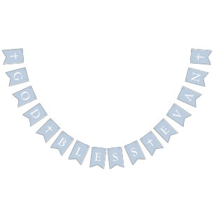 ほこりっぽい青い白いクロスボーイバプテスマの旗 バンティングフラッグ