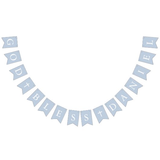 ほこりっぽい青い白いクロスボーイバプテスマの旗 バンティングフラッグ (全)