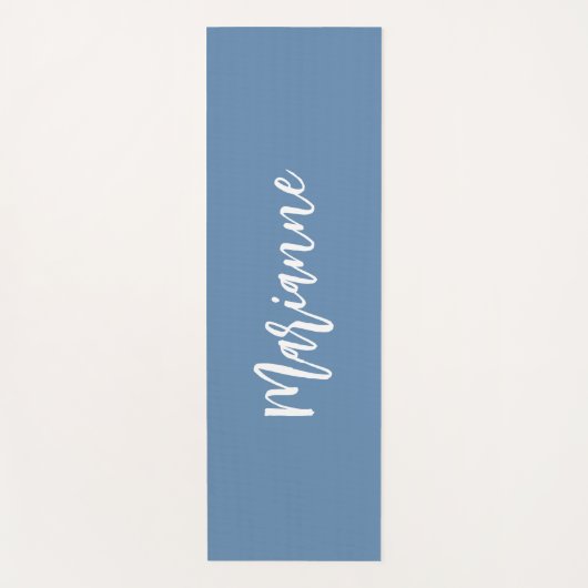 ほこりっぽい青い白い名前をカスタムするスクリプト ヨガマット (正面)