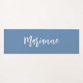 ほこりっぽい青い白い名前をカスタムするスクリプト ヨガマット (正面(横))