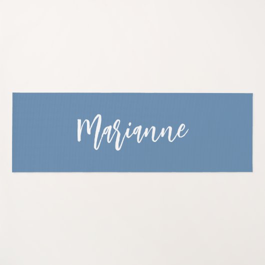 ほこりっぽい青い白い名前をカスタムするスクリプト ヨガマット (正面(横))