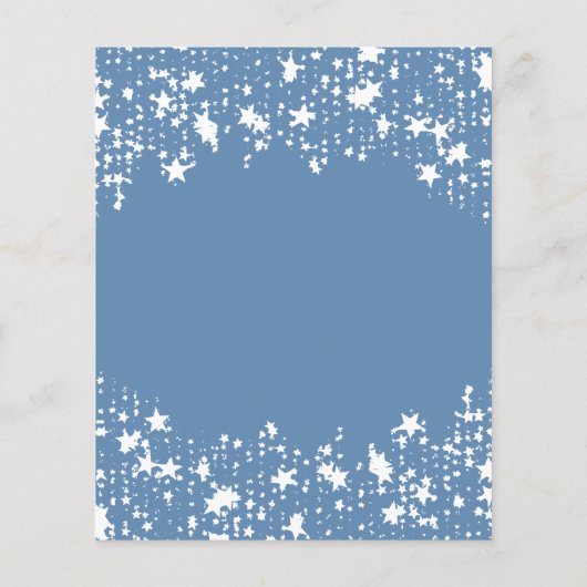 ほこりっぽい青い白い星の予算の誕生日の招待 チラシ (裏面)