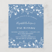 ほこりっぽい青い白い星の予算の誕生日の招待 チラシ (正面)