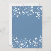 ほこりっぽい青い白い星の誕生日パーティラグジュアリー 招待状 (裏面)